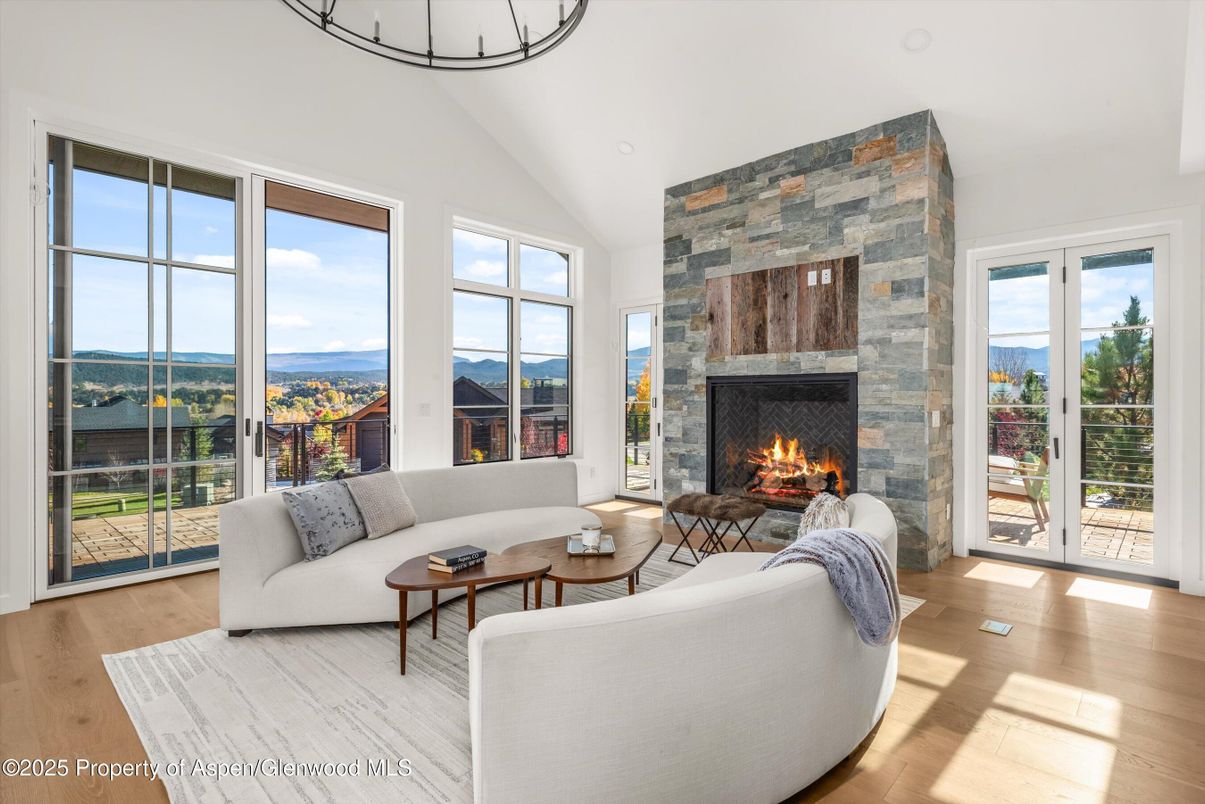 Fireplace, Interior, Living room, Stone Walls, Wood Texture Flooring