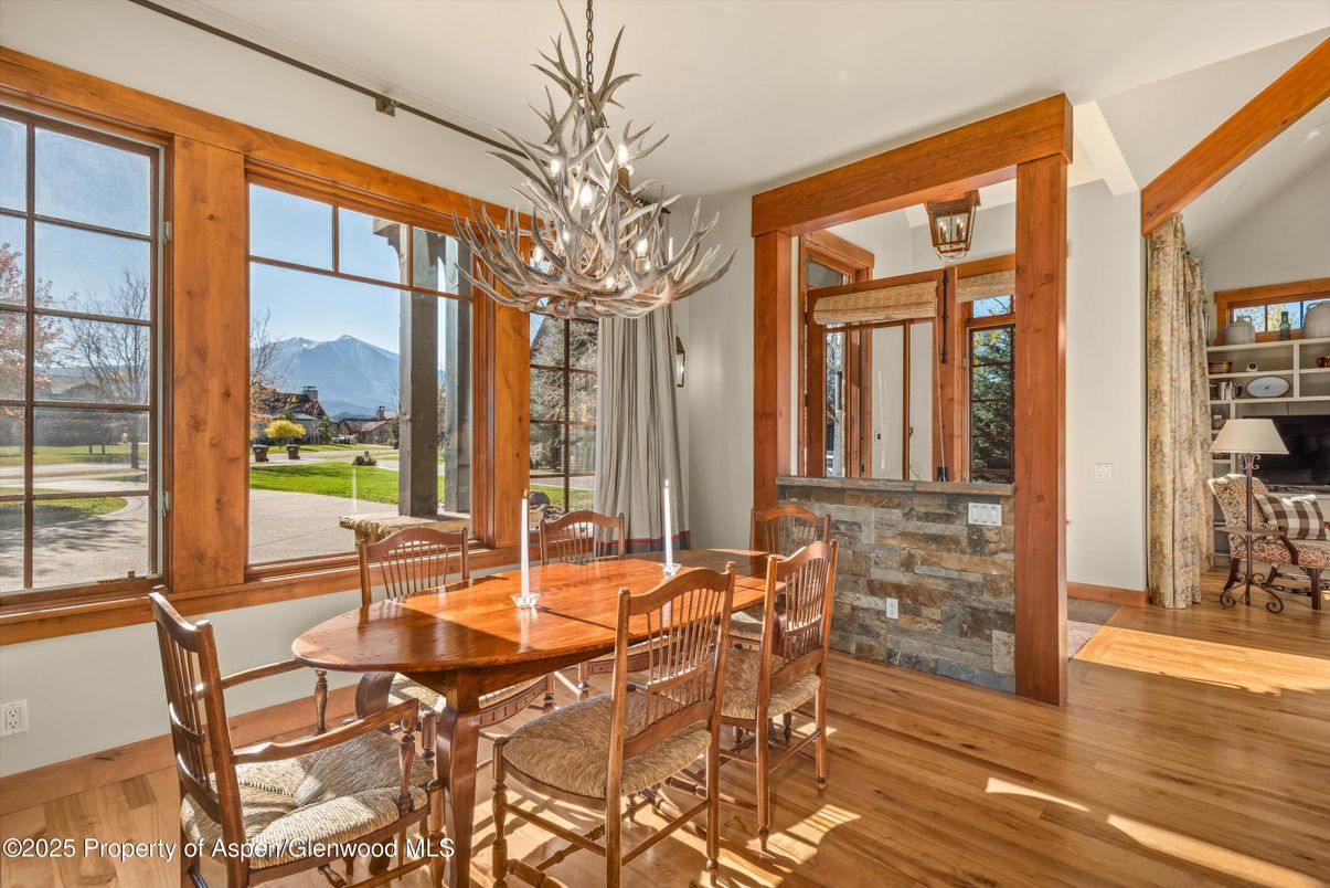 Chandelier, Dining room, Interior, Wood Texture Flooring