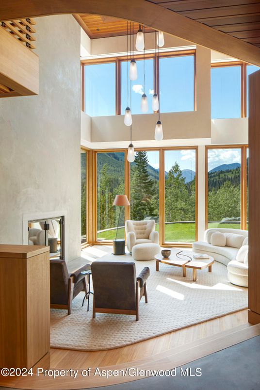 Interior, Living room, Pendant Lights, Wooden Ceilings, Wood Texture Flooring