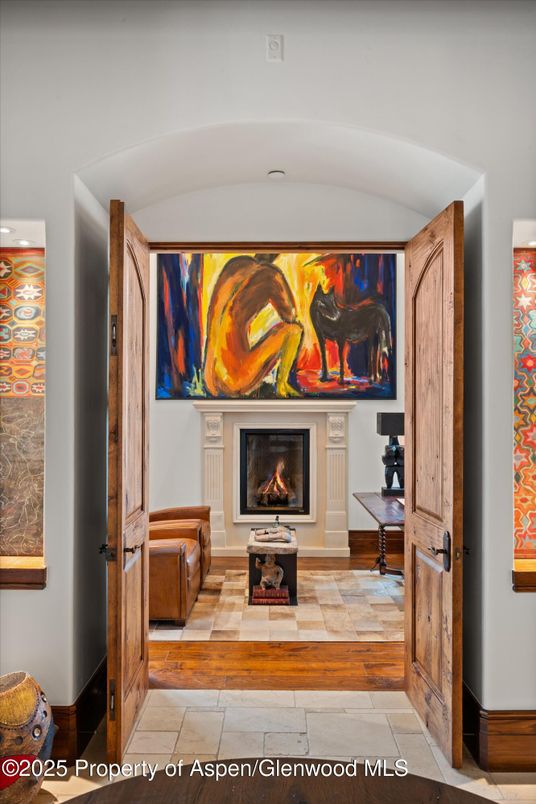 Fireplace, Interior, Wood Texture Flooring