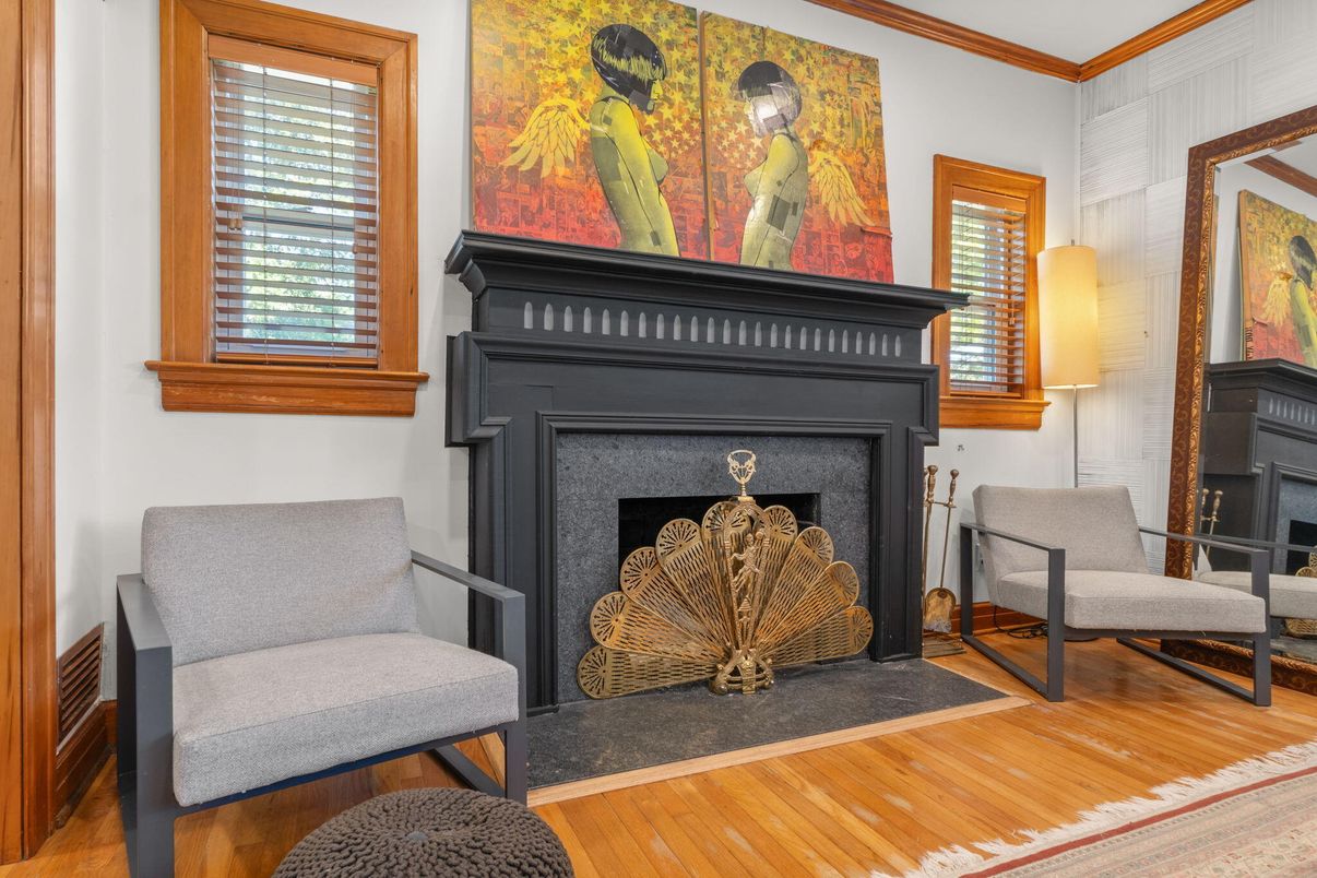 Fireplace, Interior, Wood Texture Flooring