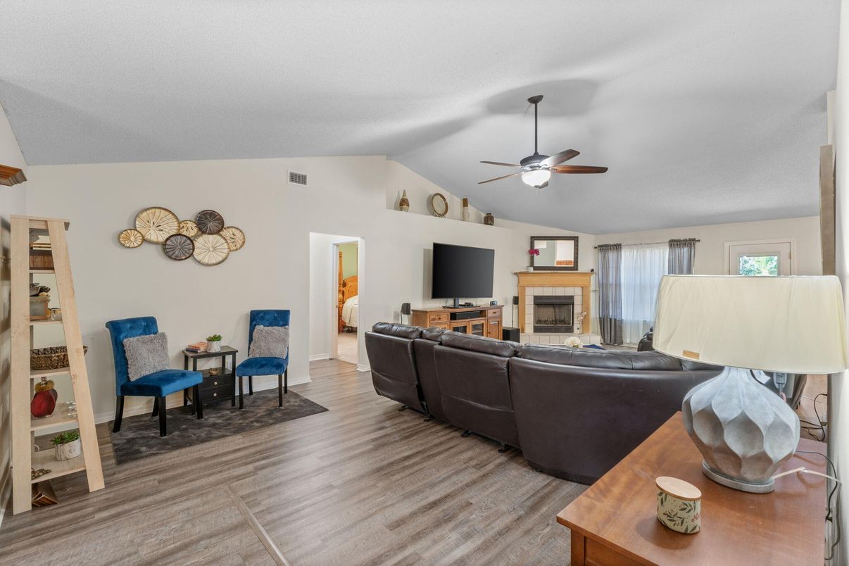 Fireplace, Interior, Living room, Wood Texture Flooring