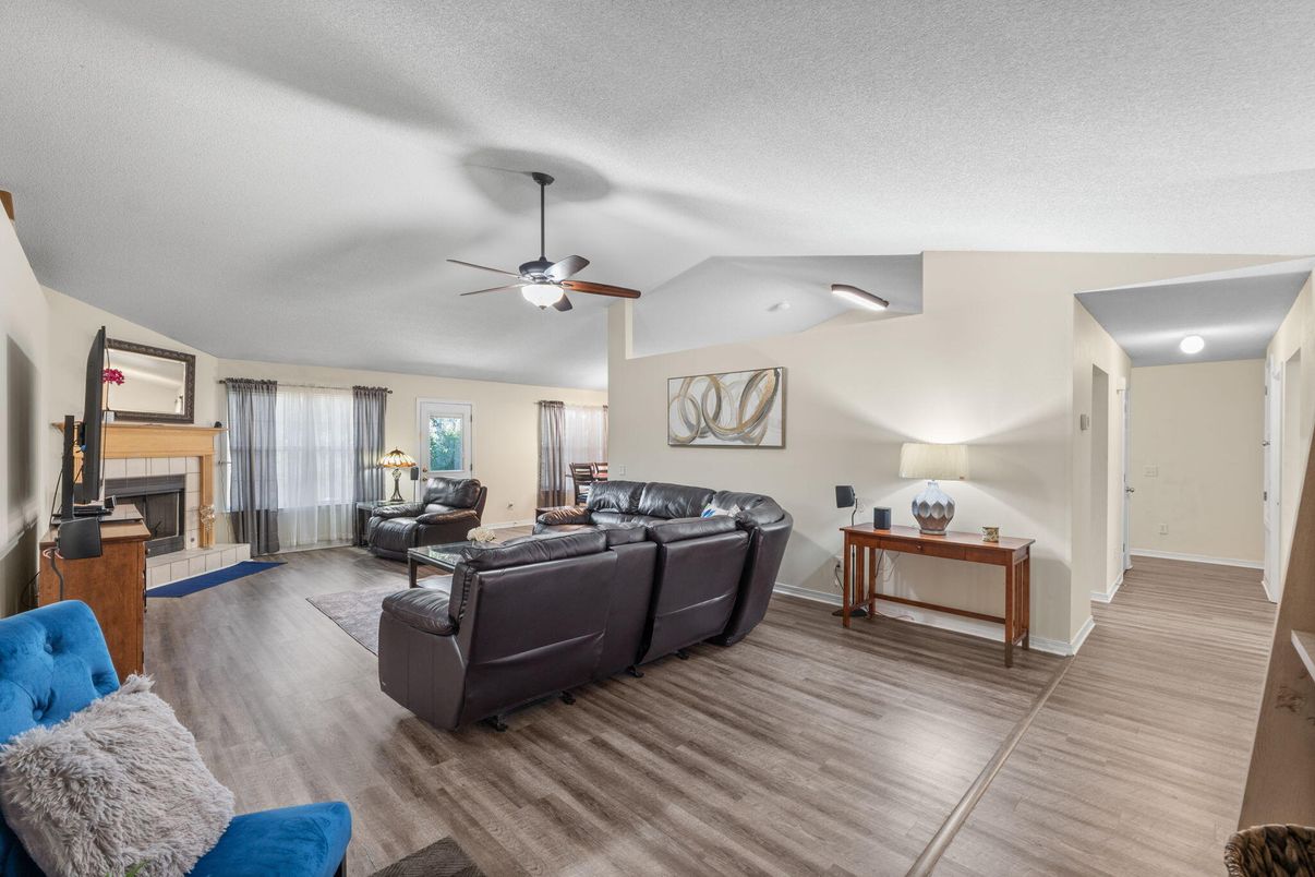 Fireplace, Interior, Living room, Wood Texture Flooring