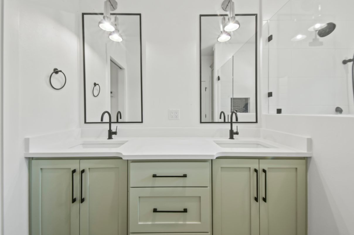 Bathroom, Dual Sink Vanities, Glass Shower, Interior