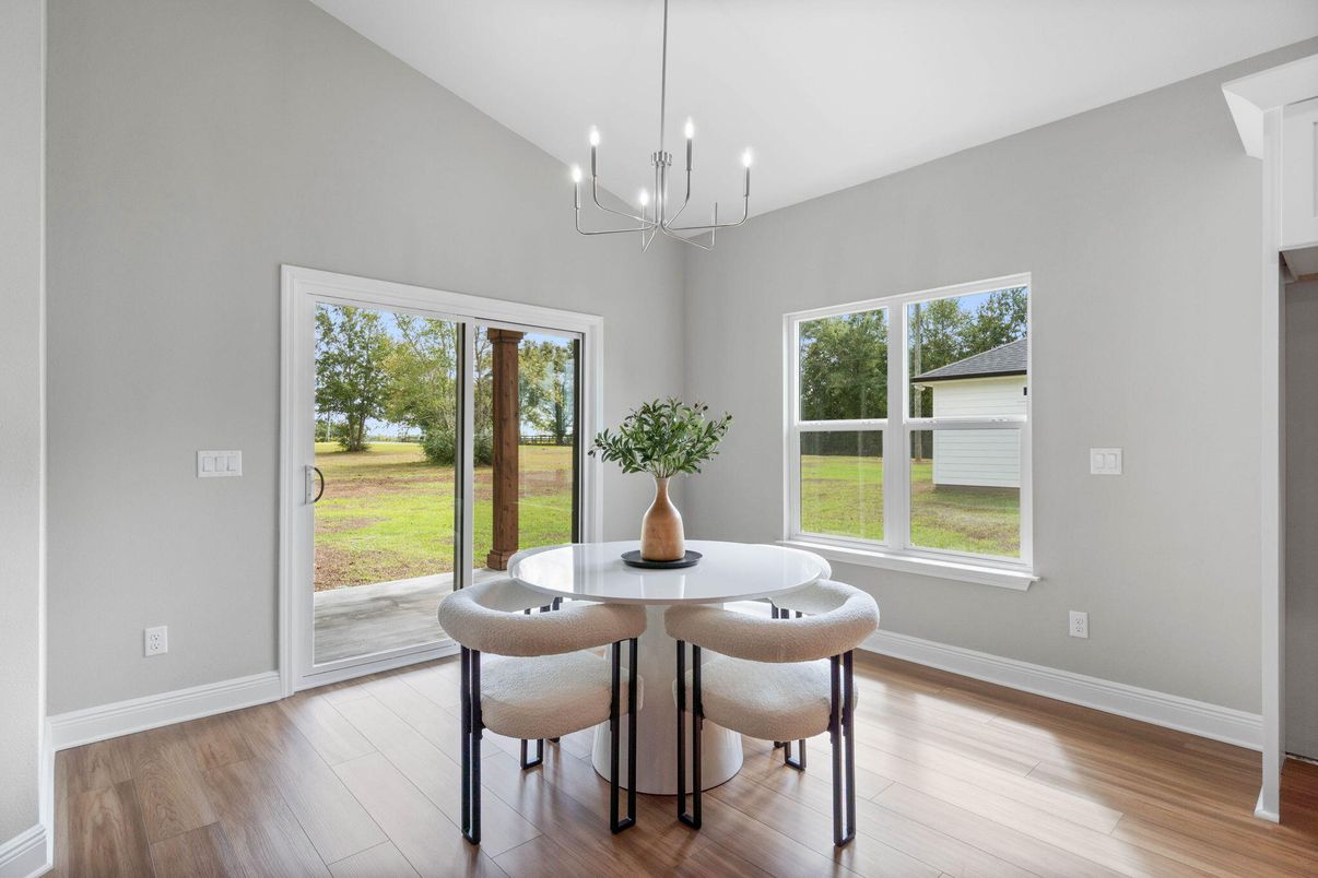 Chandelier, Dining room, Interior, Wood Texture Flooring