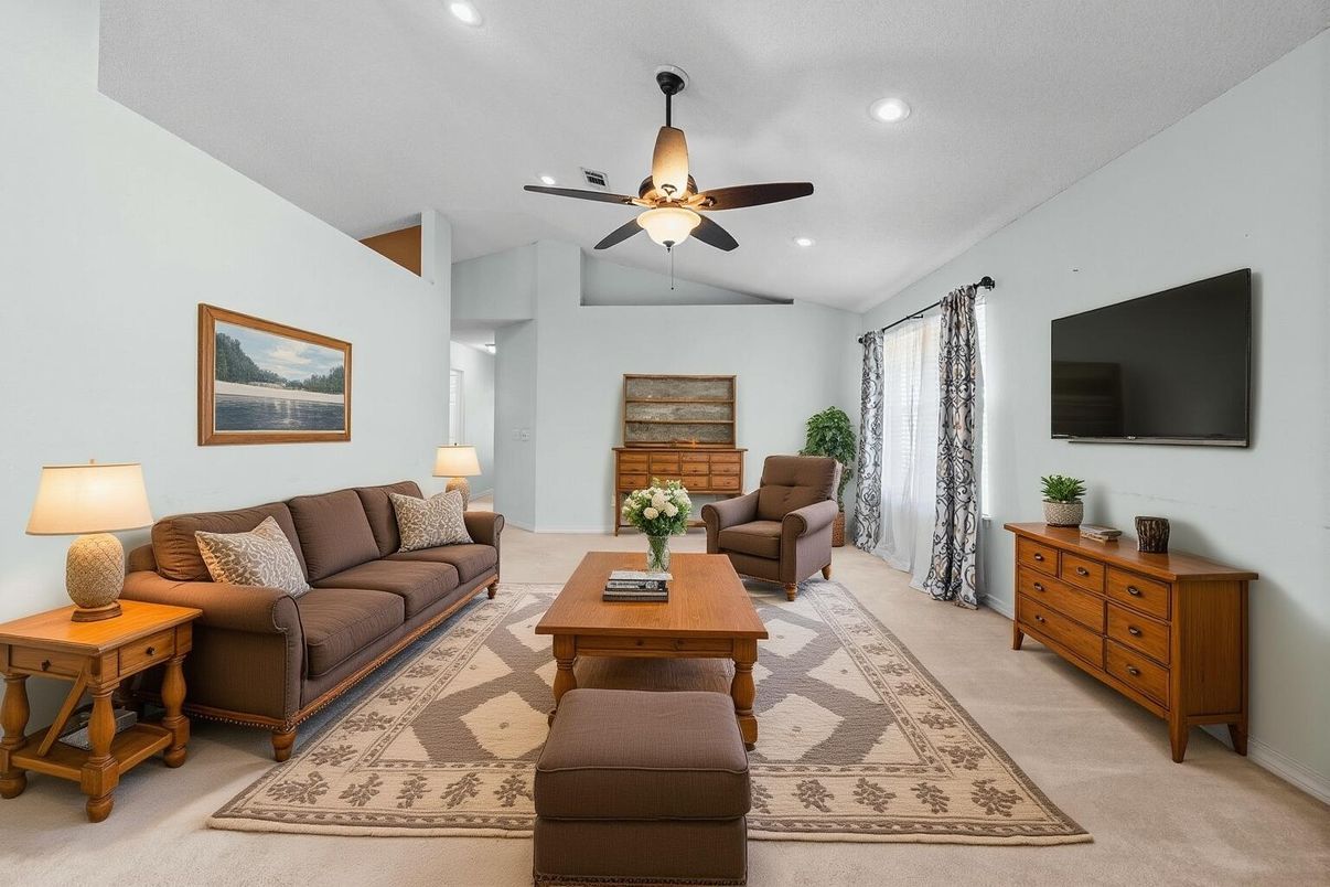 Interior, Living room, Recessed Lighting