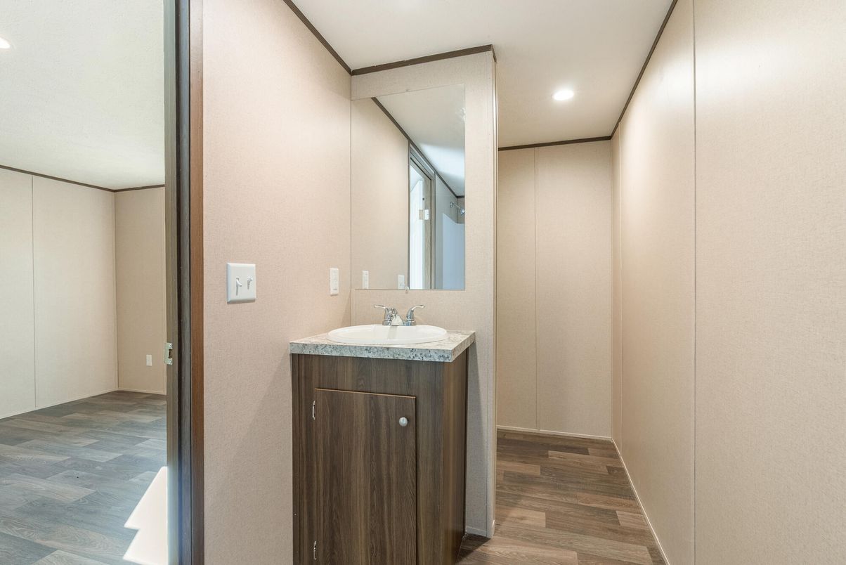 Bathroom, Interior, Recessed Lighting, Wood Texture Flooring