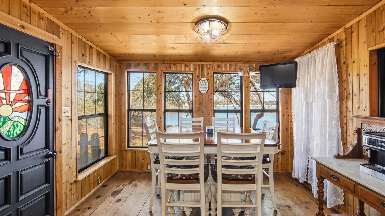 Dining room, Interior, Wooden Ceilings, Wood Texture Flooring, Wooden Walls