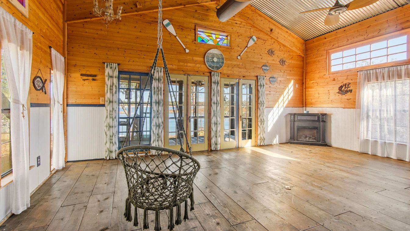 Empty room, Fireplace, Interior, Wooden Beams, Wooden Ceilings, Wood Texture Flooring, Wooden Walls