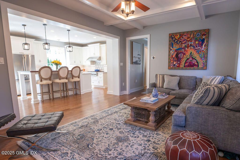 Interior, Kitchen, Living room, Pendant Lights, Recessed Lighting, Stainless Steel Appliances, Wood Texture Flooring