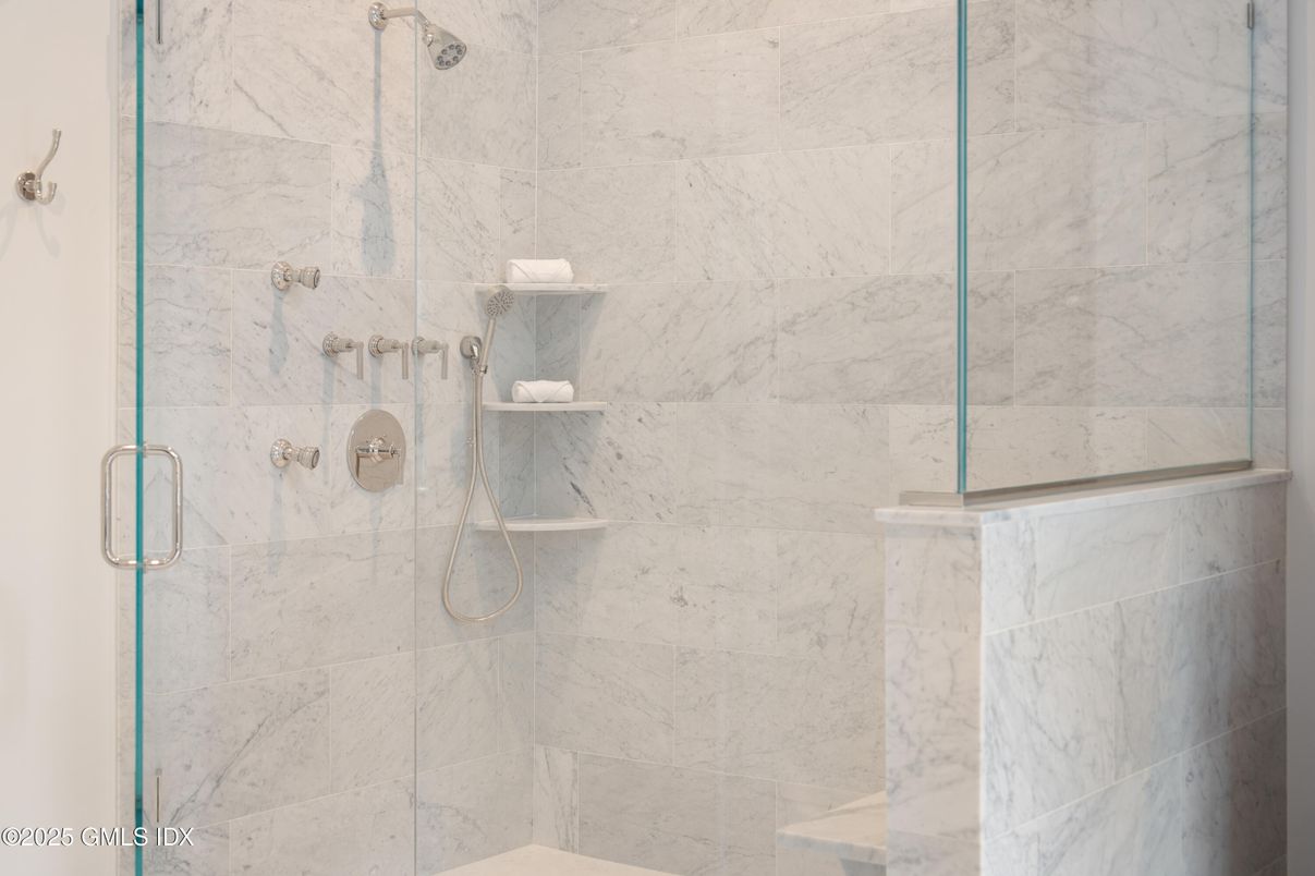 Bathroom, Glass Shower, Interior, Marble Walls