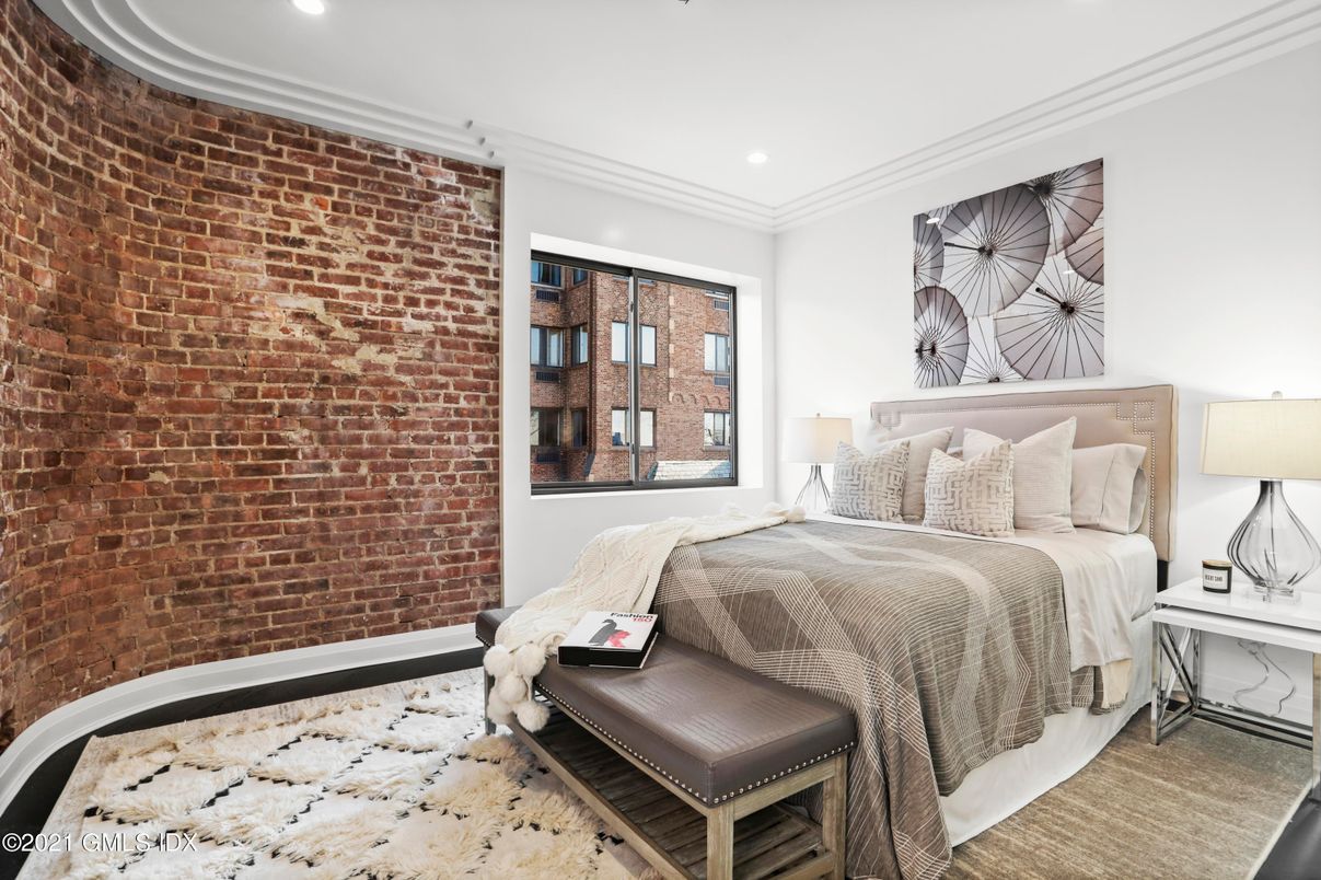Bedroom, Interior, Recessed Lighting, Stone Walls