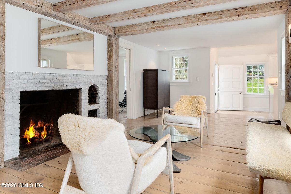 Fireplace, Interior, Living room, Wooden Beams, Wood Texture Flooring