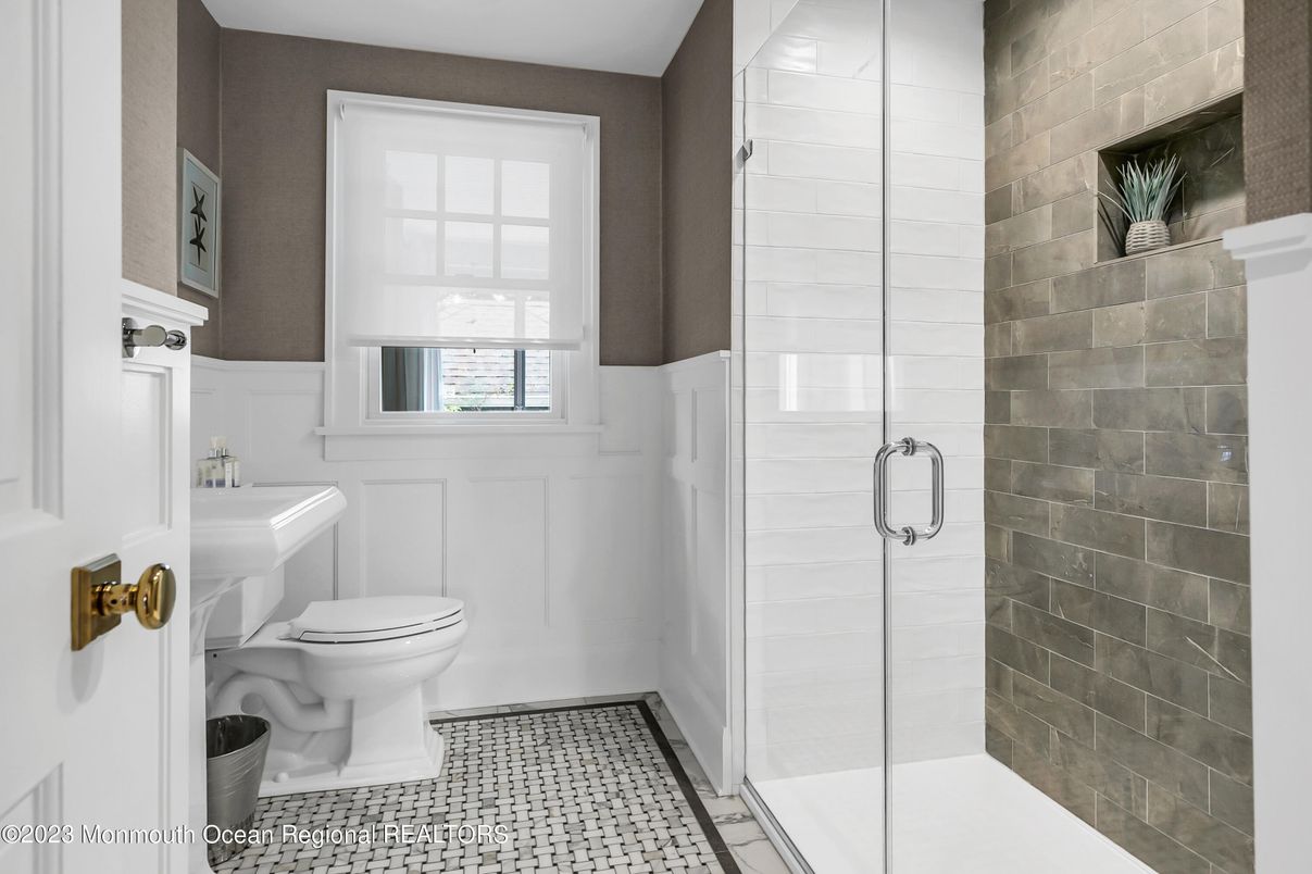 Bathroom, Glass Shower, Interior, Stone Walls