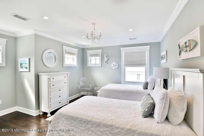 Bedroom, Chandelier, Interior, Recessed Lighting, Wood Texture Flooring