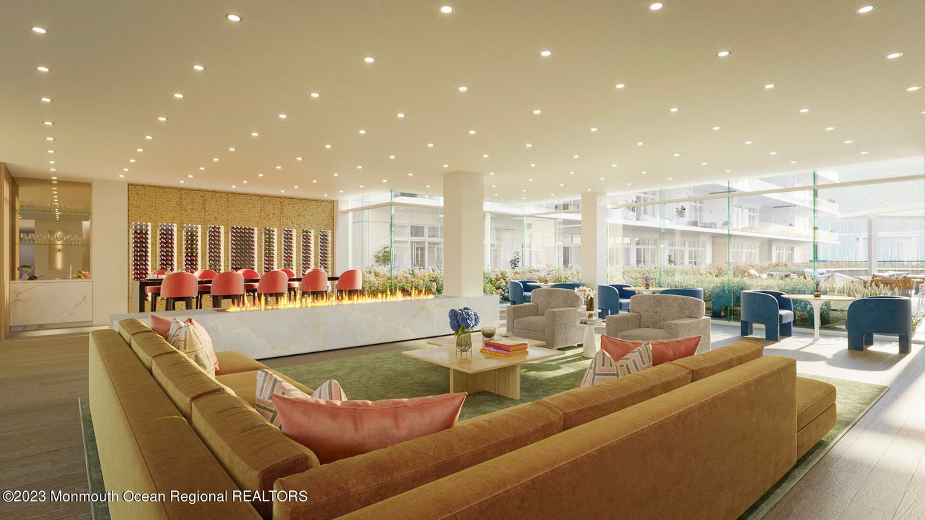 Dining room, Interior, Living room, Recessed Lighting, Wood Texture Flooring