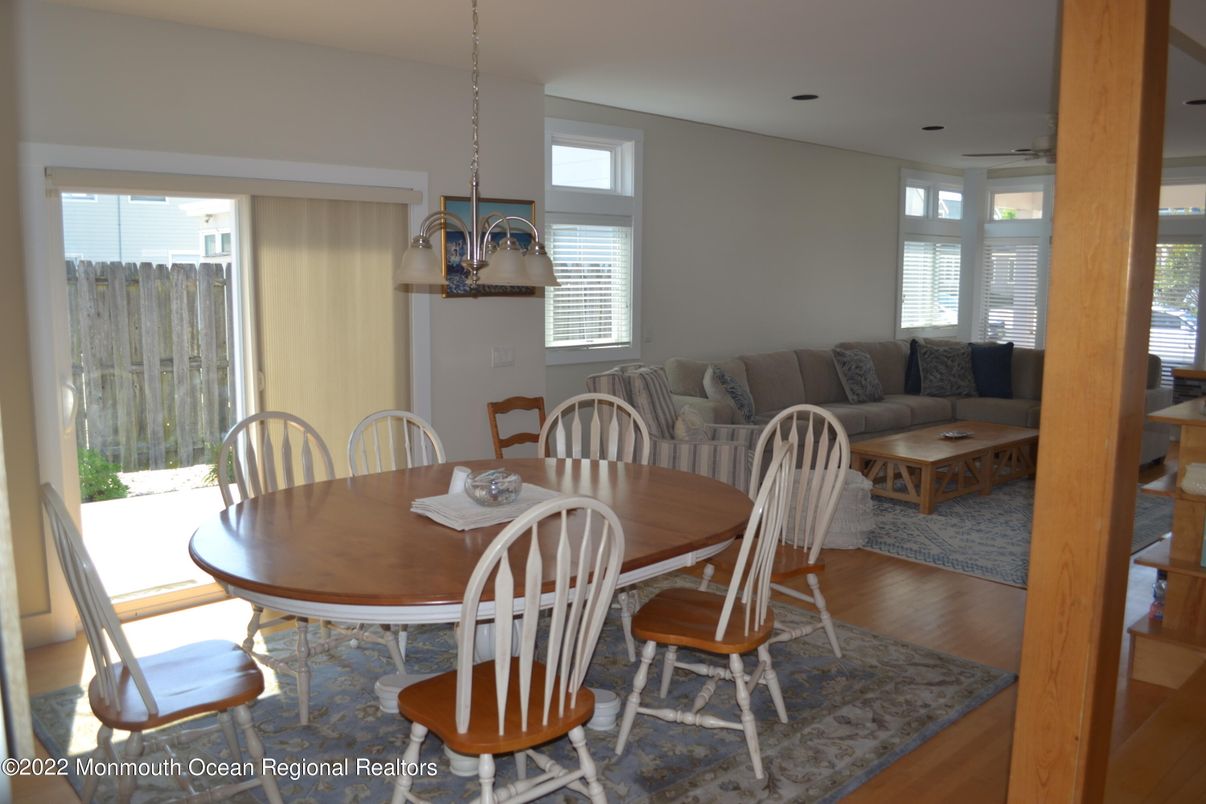 Dining room, Interior, Living room, Pendant Lights, Wood Texture Flooring