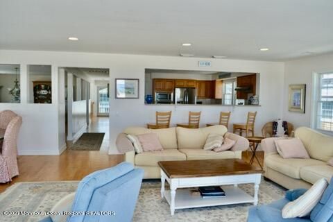 Interior, Kitchen, Living room, Recessed Lighting, Stainless Steel Appliances, Wood Texture Flooring