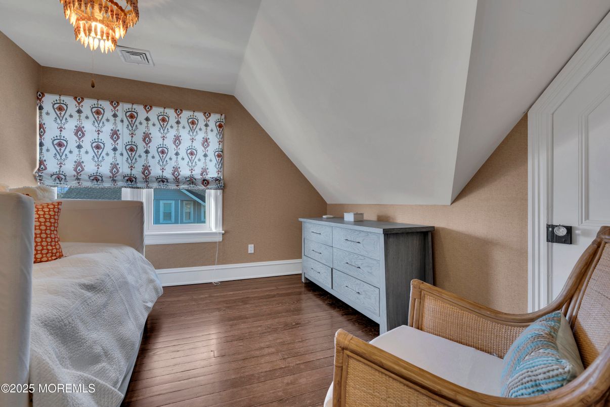 Bedroom, Chandelier, Interior, Wood Texture Flooring