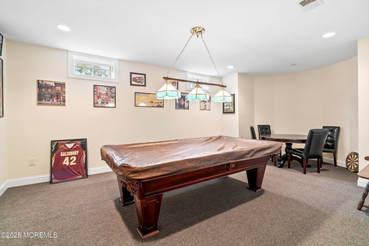 Billiard Table, Game Room, Interior, Pendant Lights, Recessed Lighting