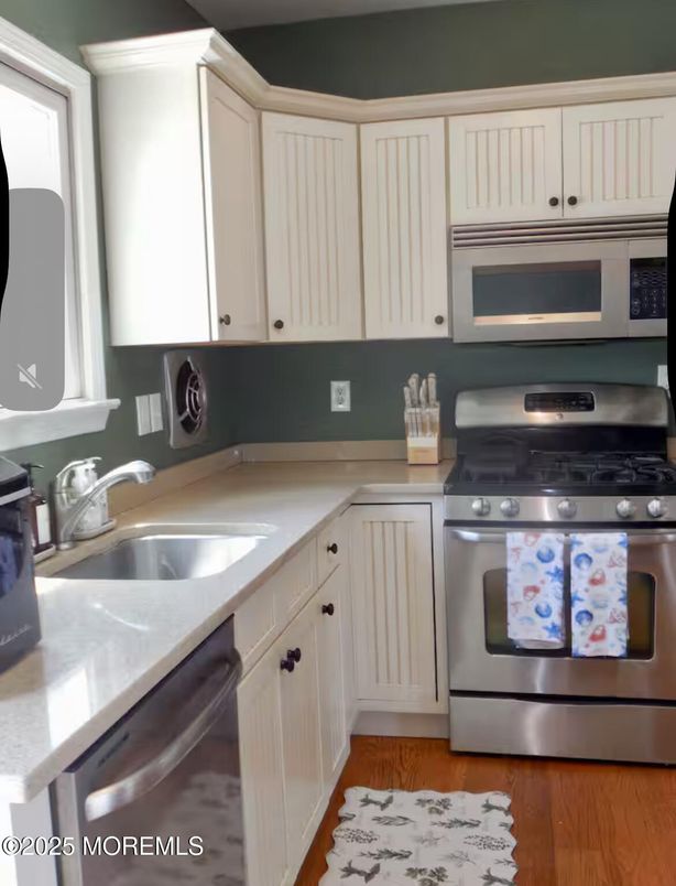 Interior, Kitchen, Stainless Steel Appliances, Wood Texture Flooring