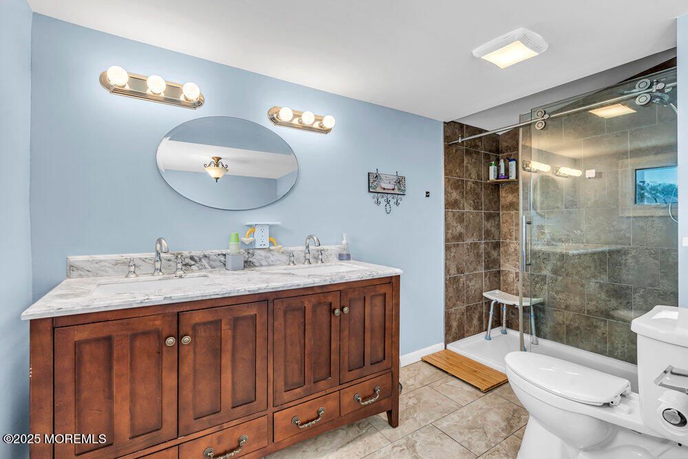 Bathroom, Dual Sink Vanities, Glass Shower, Interior