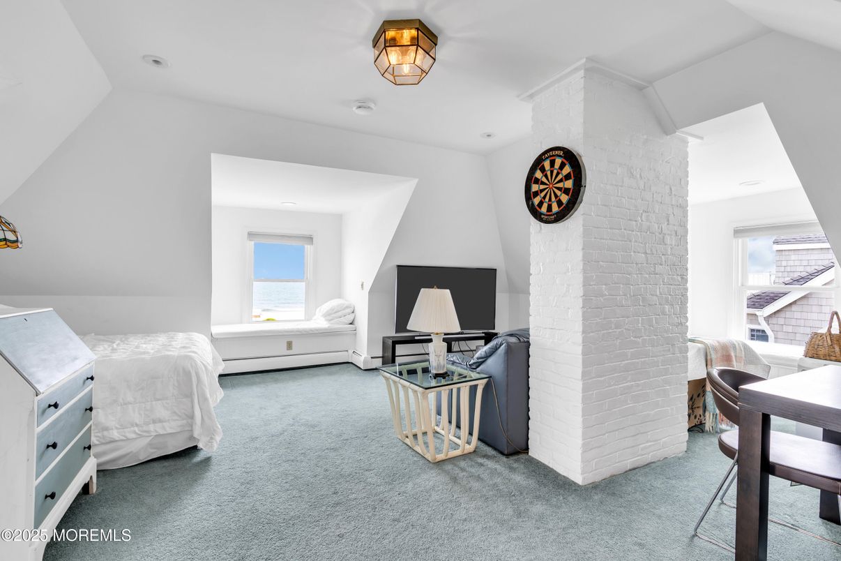 Bedroom, Interior, Recessed Lighting, Stone Walls