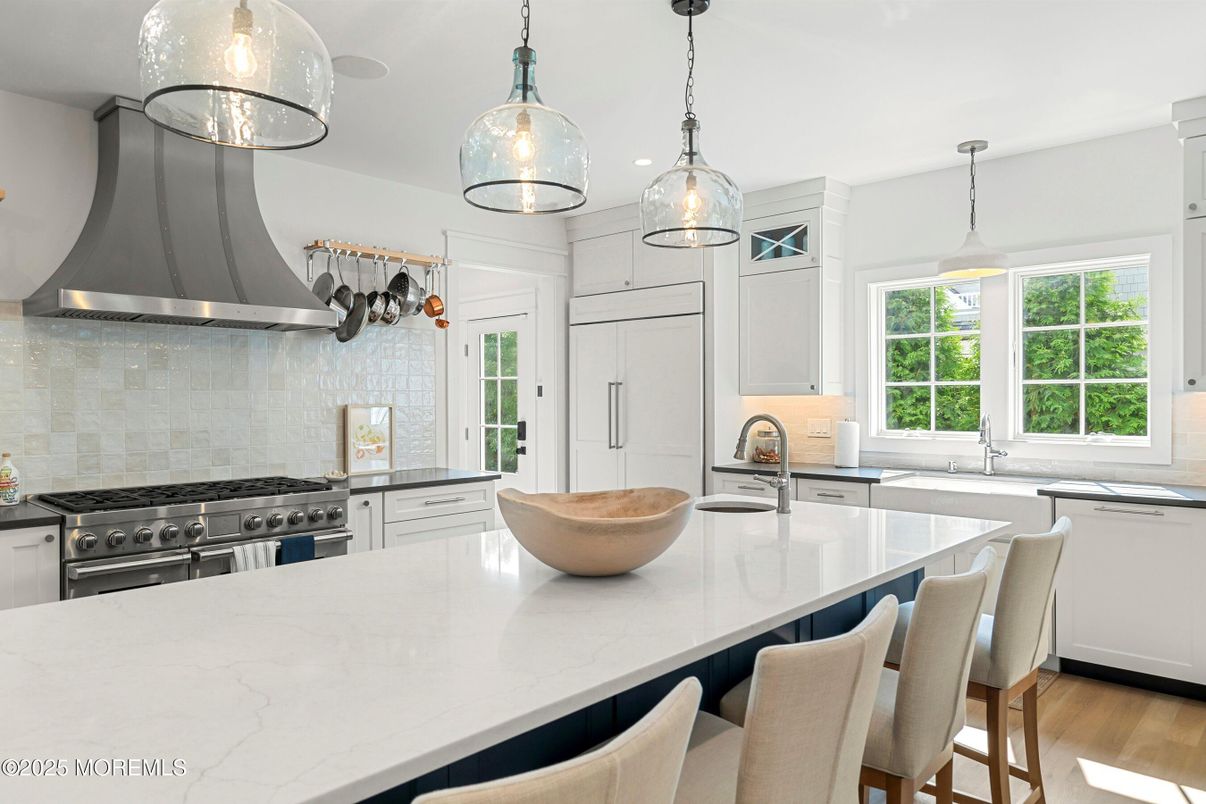 Interior, Kitchen, Pendant Lights, Stainless Steel Appliances, Wood Texture Flooring