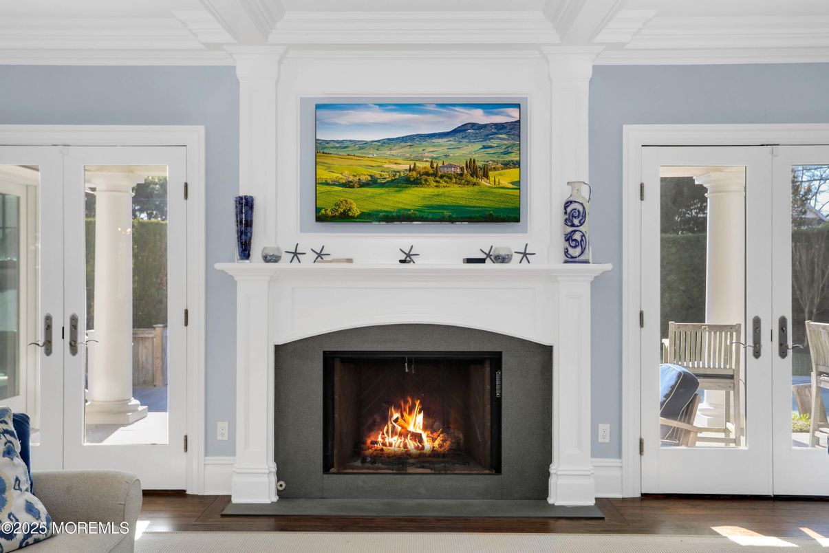 Fireplace, Interior, Wood Texture Flooring