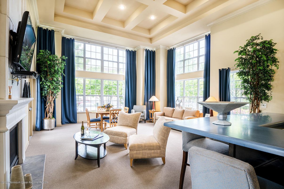 Dining room, Fireplace, Interior, Living room, Recessed Lighting