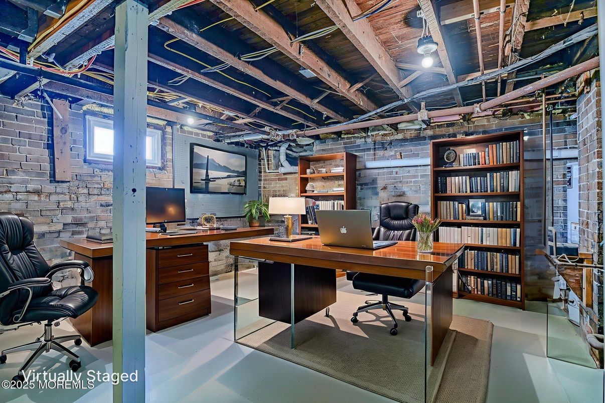 Home Office, Interior, Stone Walls