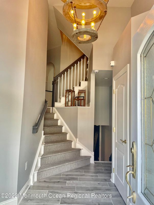 Chandelier, Interior, Recessed Lighting, Wood Texture Flooring