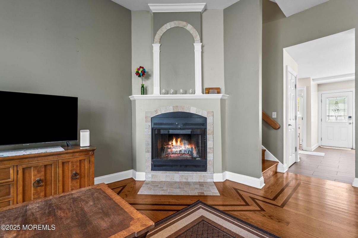 Fireplace, Interior, Wood Texture Flooring