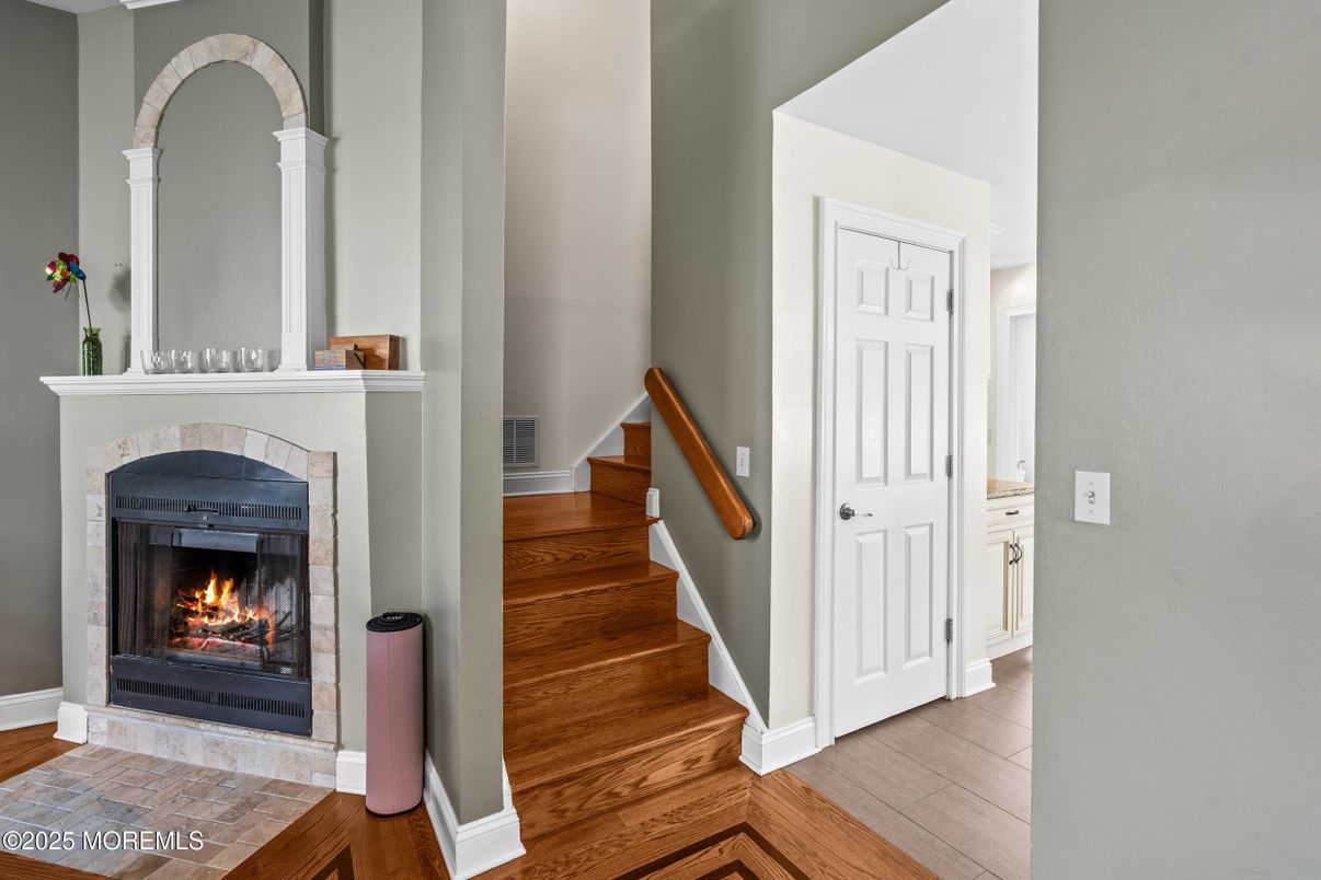 Fireplace, Interior, Wood Texture Flooring