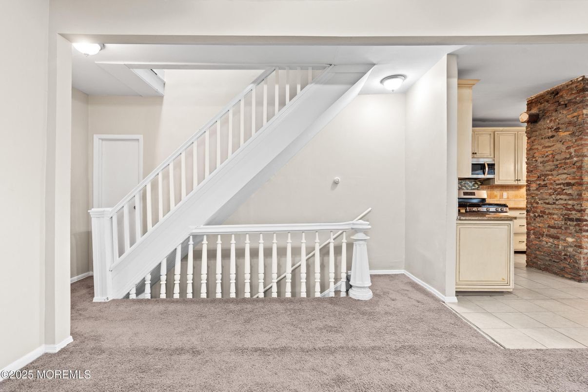Interior, Kitchen, Stainless Steel Appliances, Stone Walls