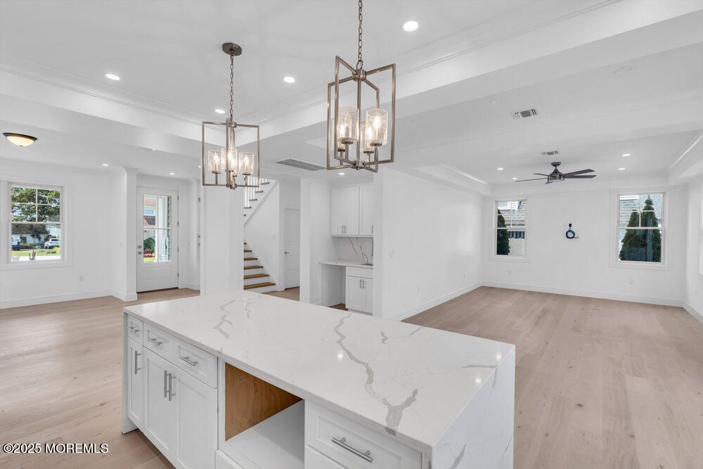 Interior, Pendant Lights, Recessed Lighting, Wood Texture Flooring