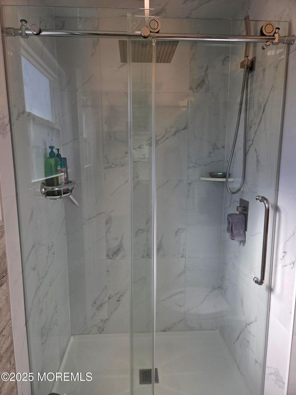 Bathroom, Glass Shower, Interior, Marble Walls