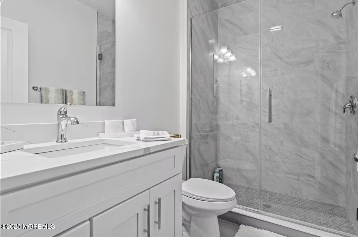 Bathroom, Glass Shower, Interior, Marble Walls