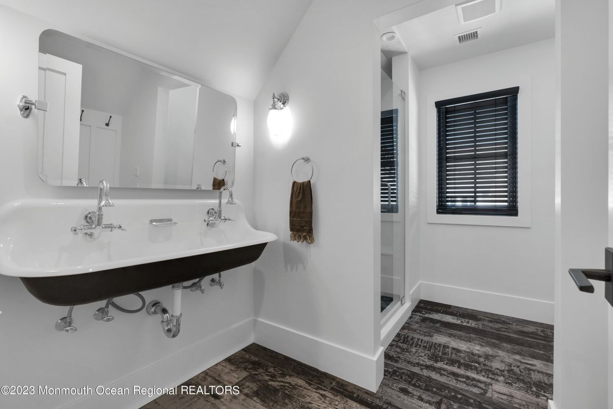 Bathroom, Dual Sink Vanities, Interior, Wood Texture Flooring