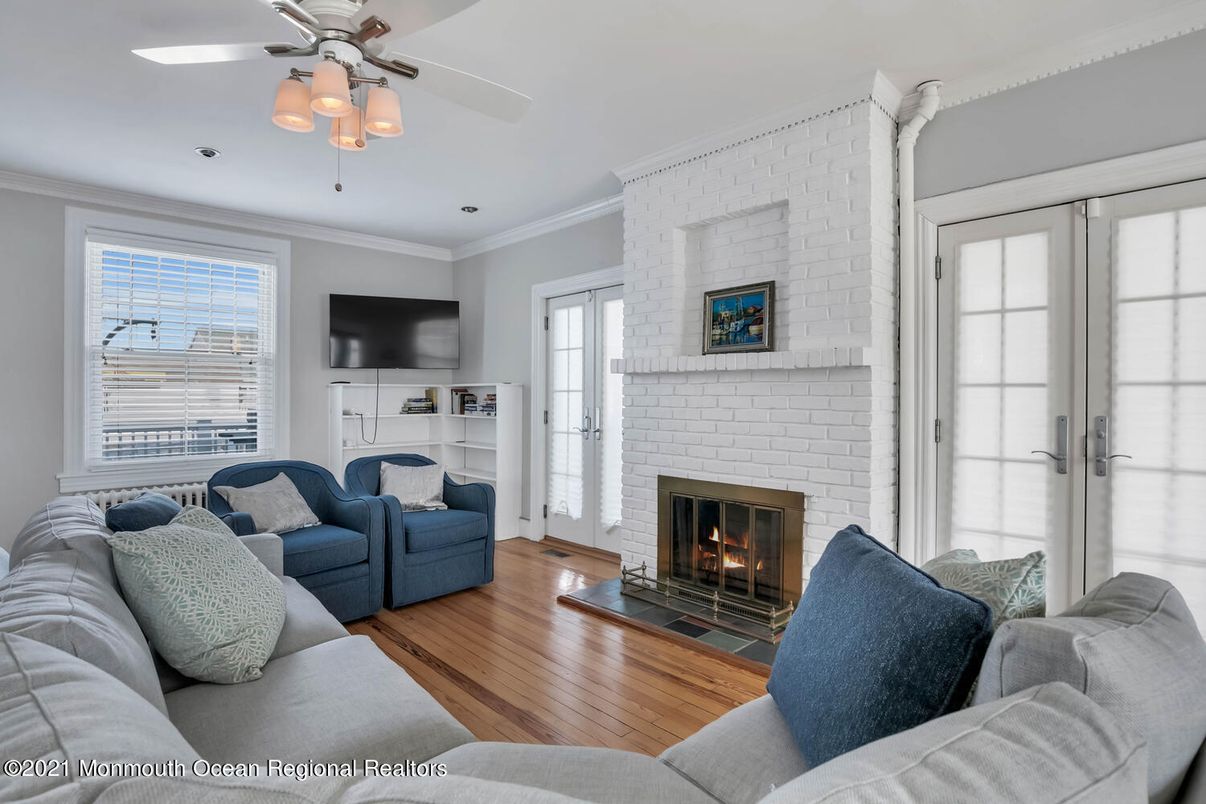 Fireplace, Interior, Living room, Stone Walls, Wood Texture Flooring