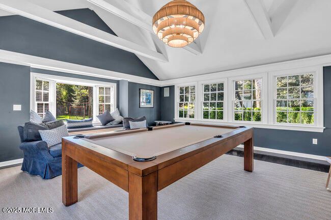 Billiard Table, Chandelier, Game Room, Interior