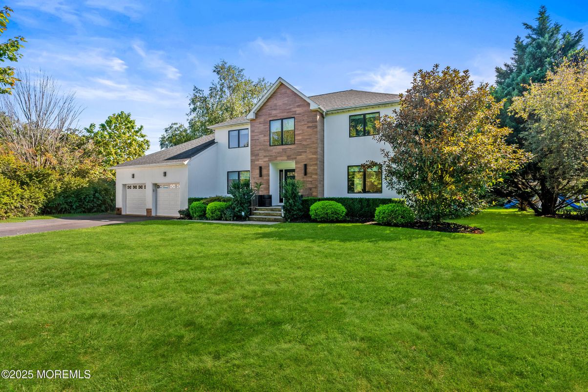 Attached, Backyard, Exterior, Facade, Brick Facade, Mediterranean