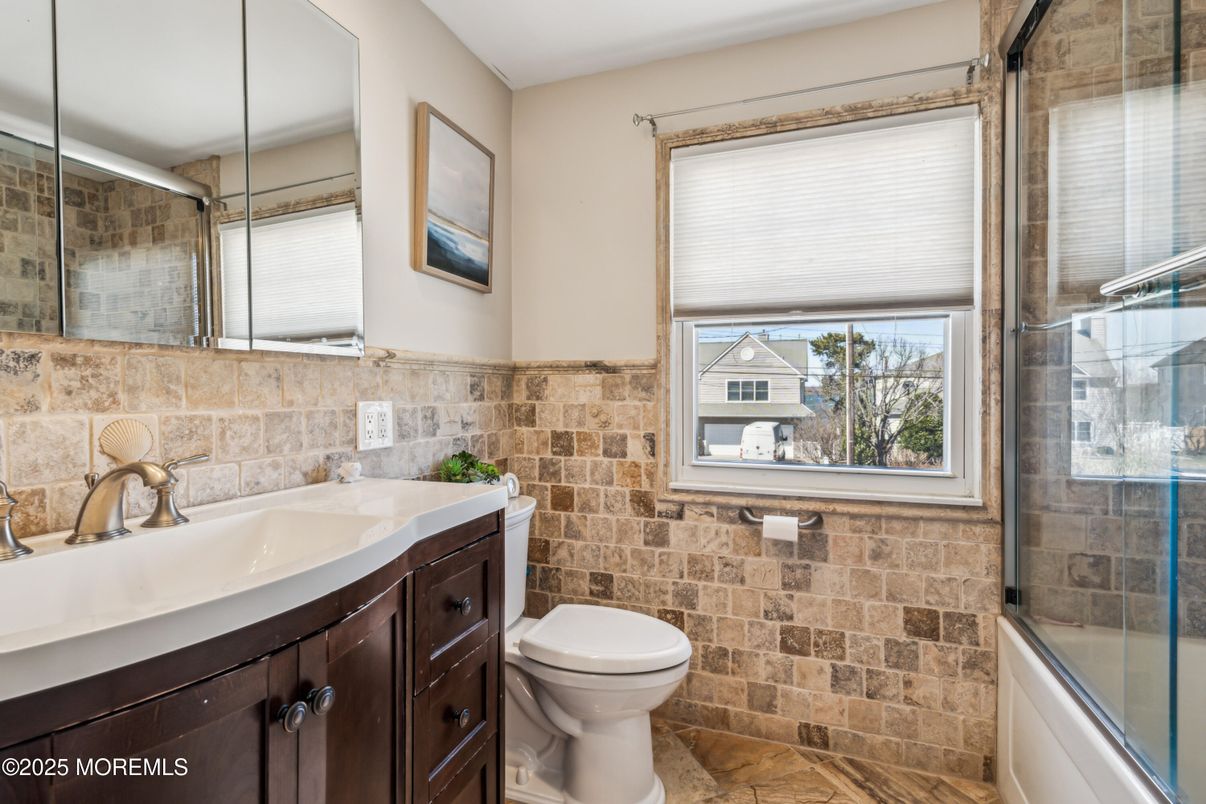 Bathroom, Glass Shower, Interior, Stone Walls