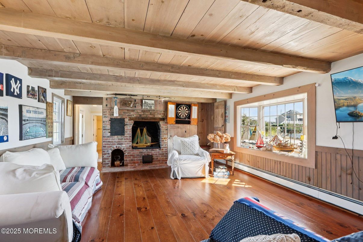 Fireplace, Interior, Living room, Stone Walls, Wooden Beams, Wooden Ceilings, Wood Texture Flooring