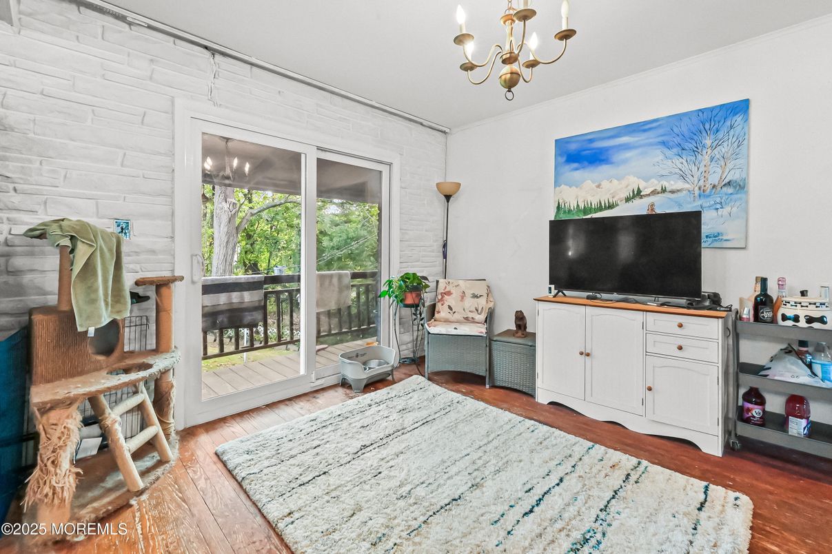 Chandelier, Interior, Stone Walls, Wood Texture Flooring
