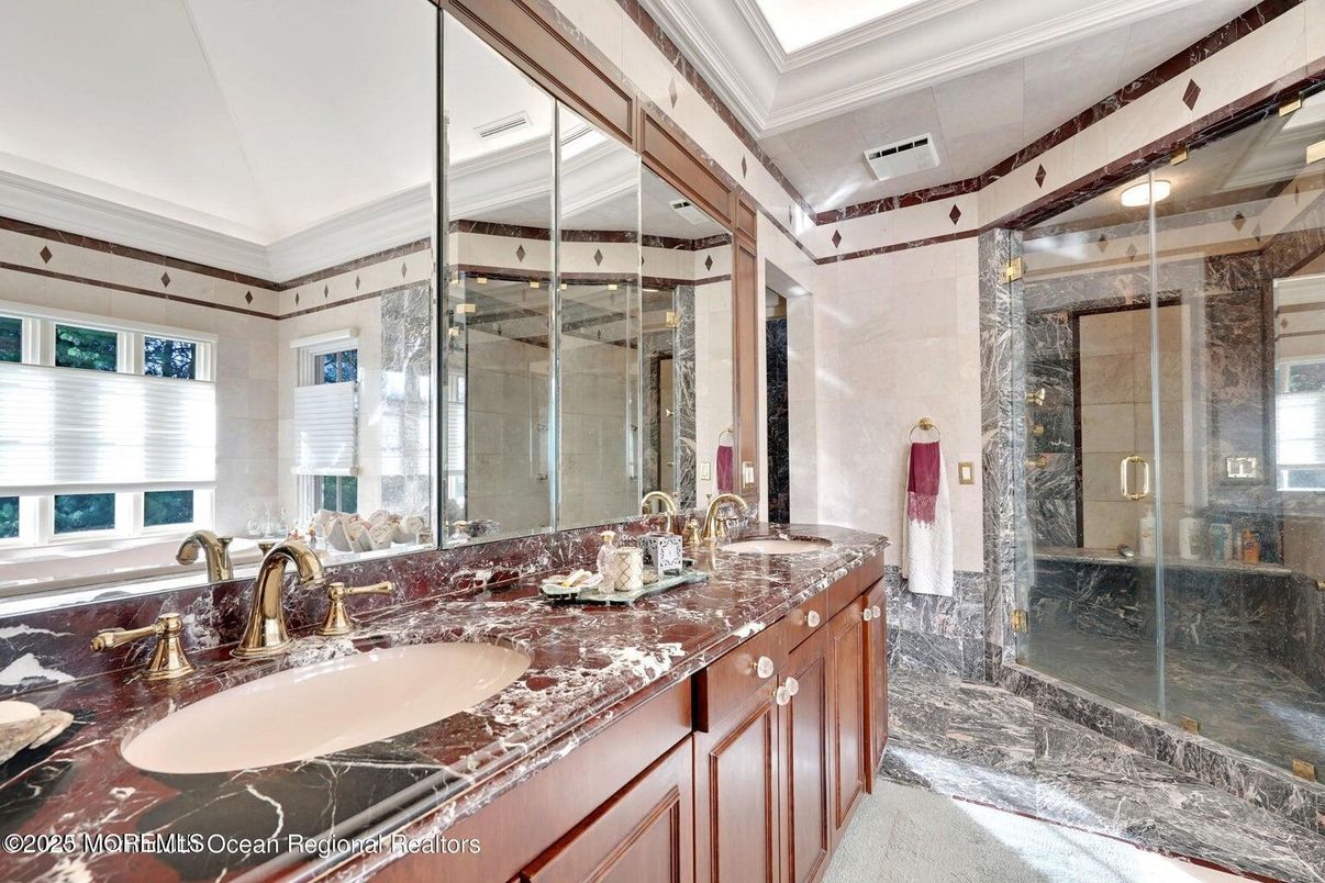 Bathroom, Dual Sink Vanities, Glass Shower, Interior