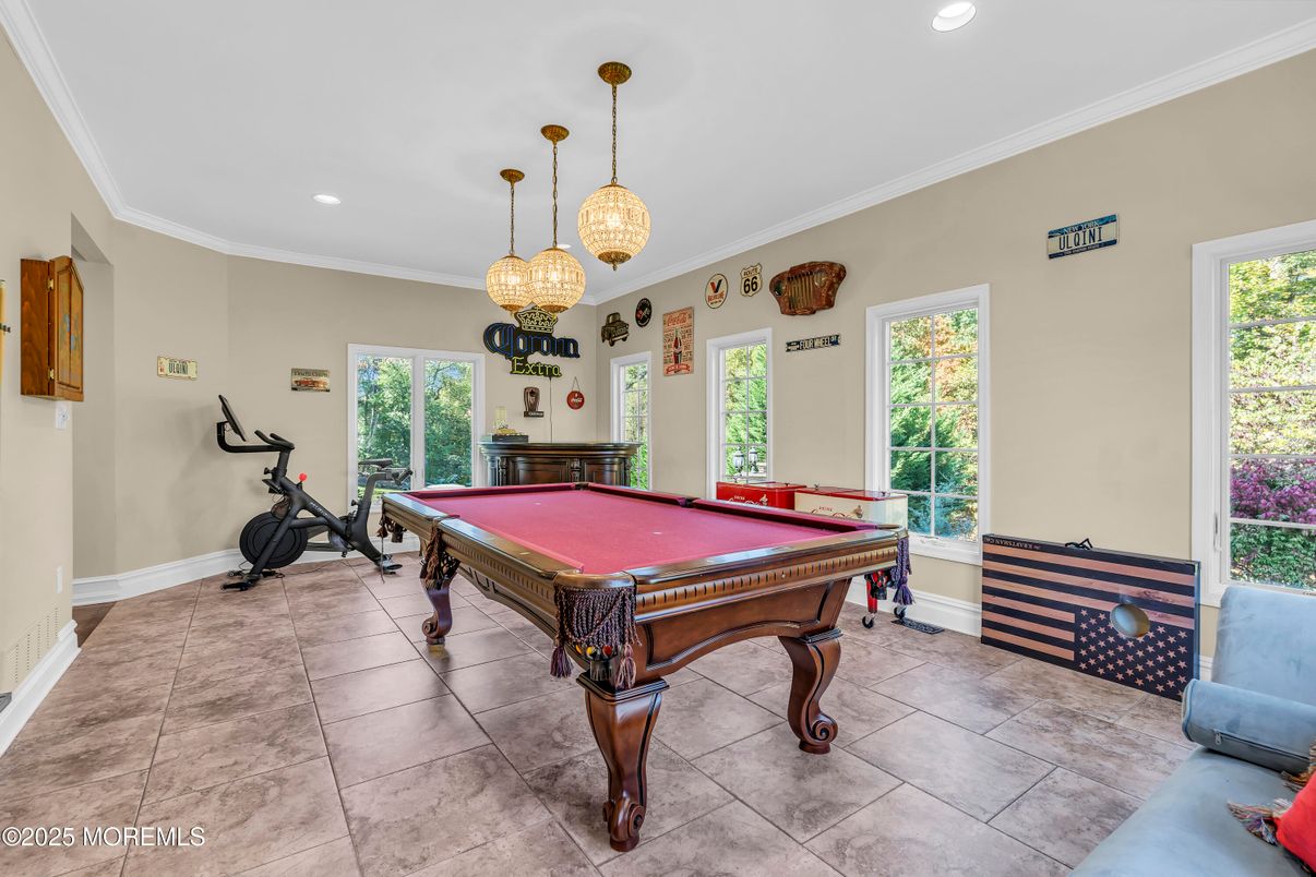 Billiard Table, Fitness Equipment, Game Room, Interior, Pendant Lights, Recessed Lighting