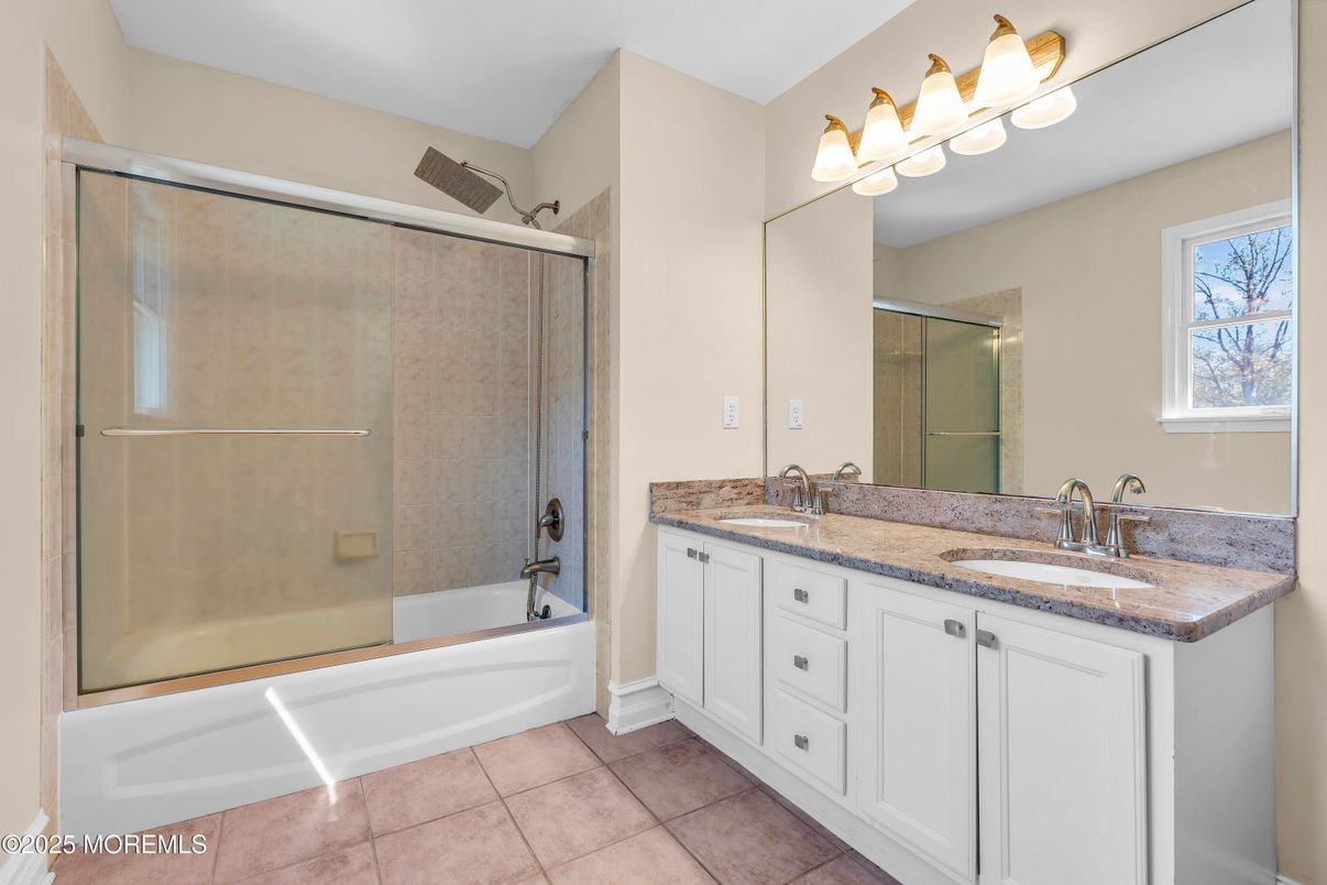 Bathroom, Dual Sink Vanities, Glass Shower, Interior