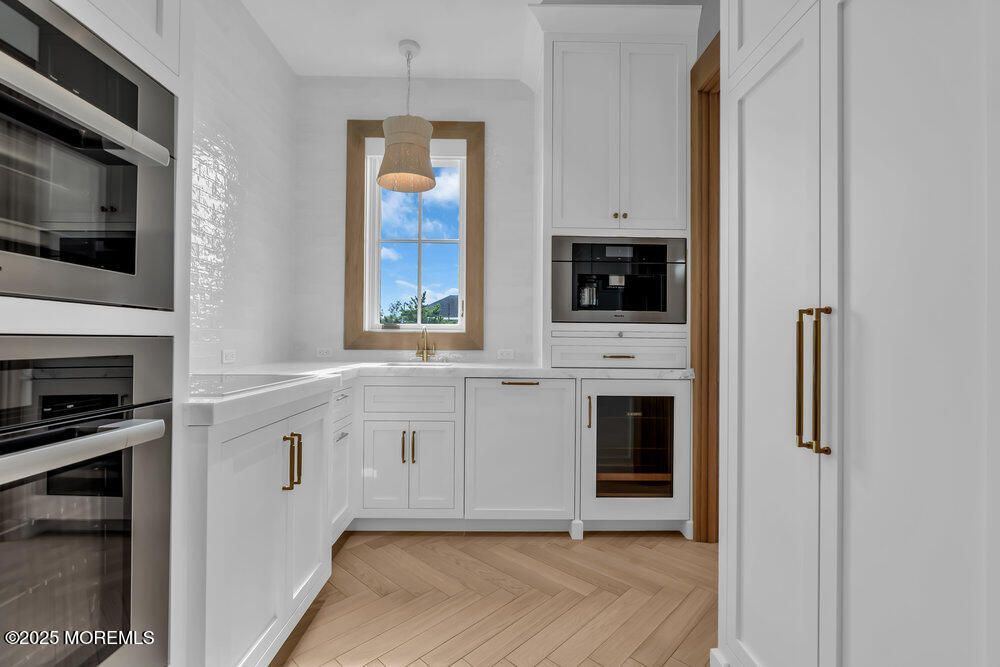 Interior, Kitchen, Pendant Lights, Stainless Steel Appliances, Wood Texture Flooring