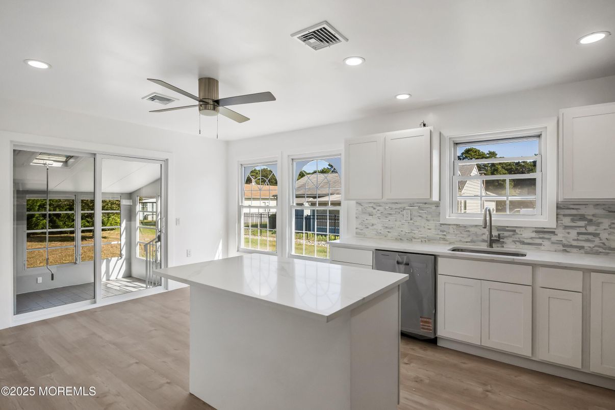 Interior, Kitchen, Recessed Lighting, Wood Texture Flooring